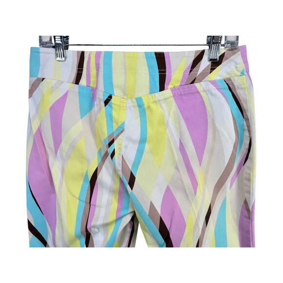 Escada Sport Capri Pants M Multicolor Rainbow Retro Waves Maximalist Eclectic - Picture 5 of 14